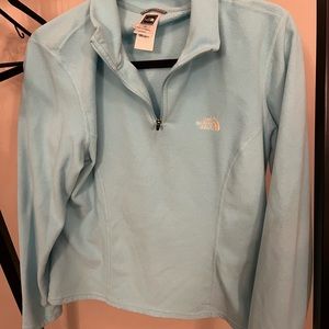 North face 1/4 zip glacier blue